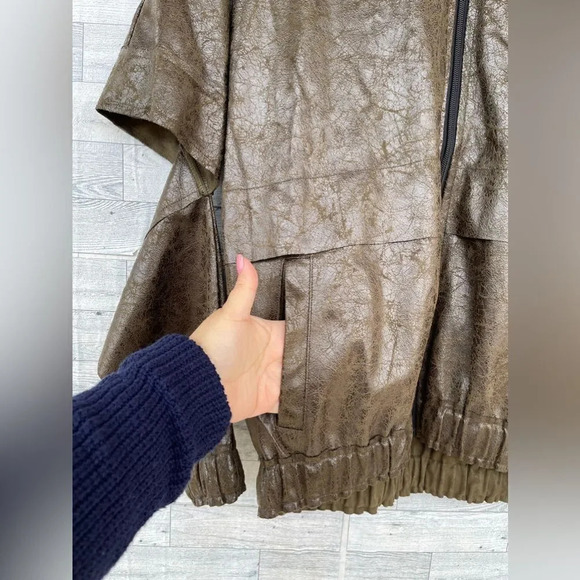 PLANET By LAUREN G VEGAN LEATHER CUT OUT METALLIC JACKET LARGE /1 - Picture 6 of 16
